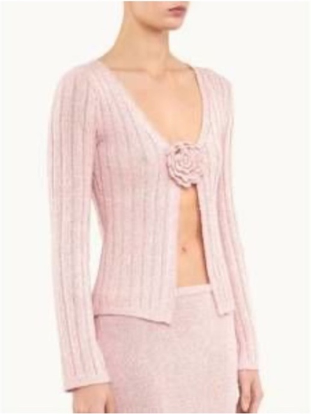 Asta Resort The Rosie Cropped Cardigan Sweater Bon Bon Pink Sequin NWT